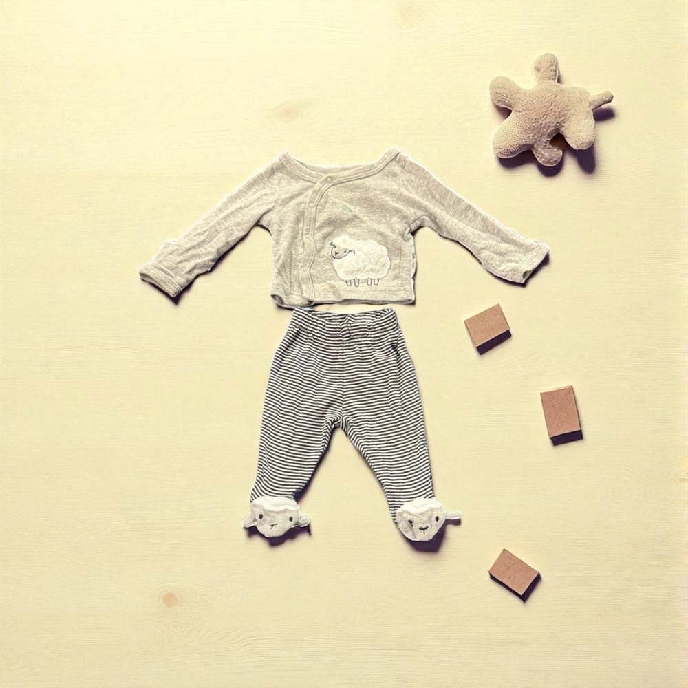 Gray Sheep Embroidered Kids Matching Set